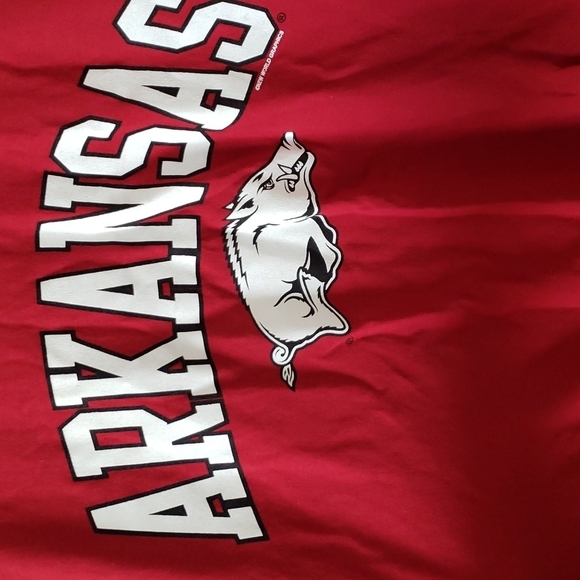 Arkansas Razorbacks Red 100% Cotton Long Sleeve T-Shirt Size 2XL - Picture 6 of 7